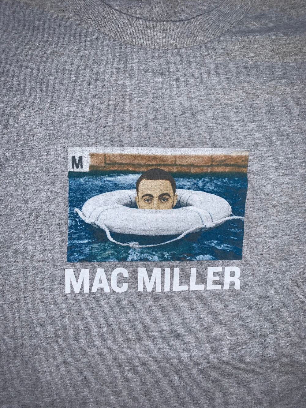 Mac Miller Swimming Graphic T-Shirt Mens Small Gray Official Merch